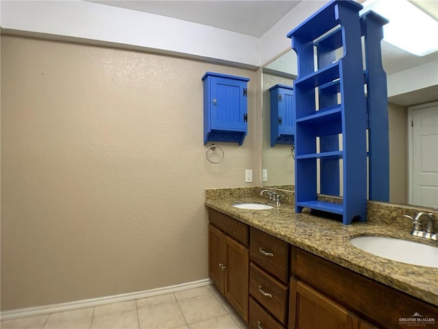 1802 N 17th St, Harlingen, TX 78550 - full bathroom featuring double vanity and tile patterned flooring