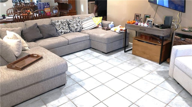 view of tiled living room