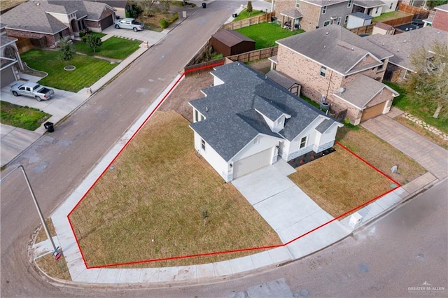 birds eye view of property featuring a residential view