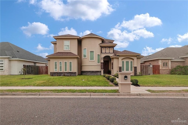 3120 La Puerta Ave, Edinburg, TX 78541 - mediterranean / spanish-style home with stucco siding and stone siding