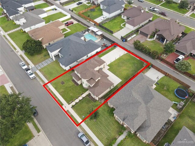 3120 La Puerta Ave, Edinburg, TX 78541 - aerial perspective of suburban area with property parcel outlined