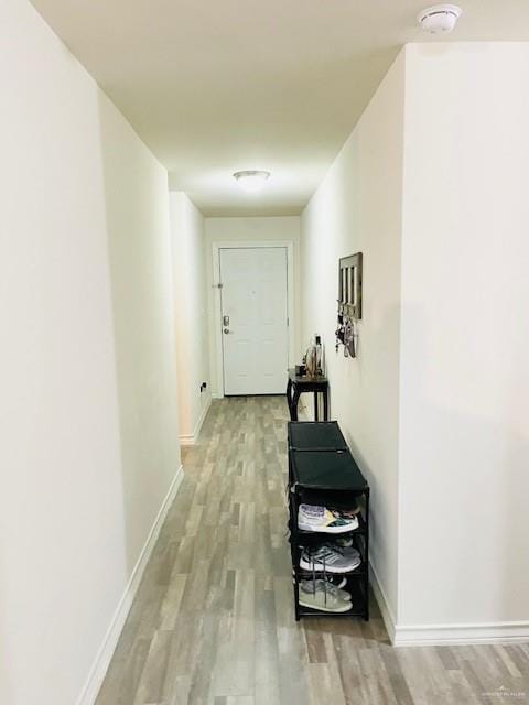 hall featuring light hardwood / wood-style floors