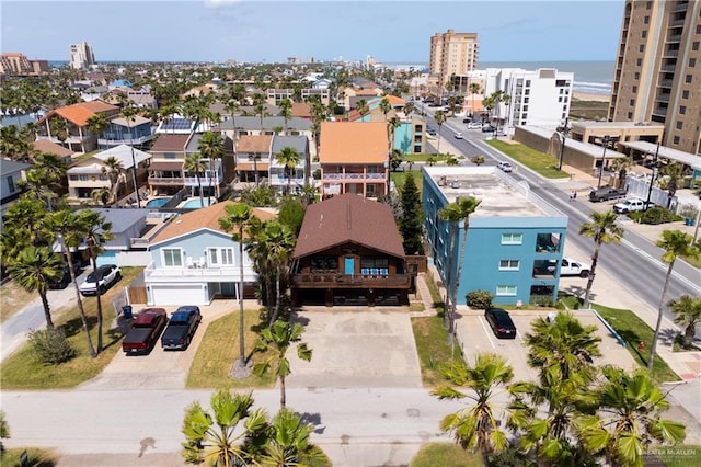 130 E Gardenia St, South Padre Island, TX 78597 - bird's eye view featuring a water view and a view of city