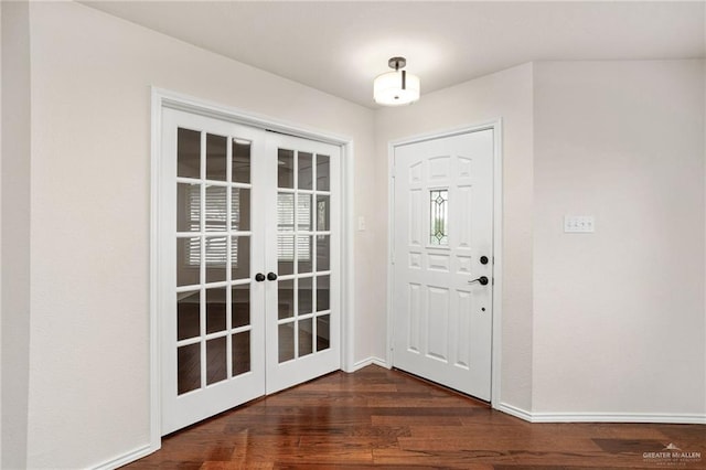 125 Katie Ct, Boerne, TX 78006 - entrance foyer featuring french doors and dark wood-style flooring