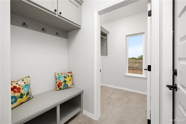 mudroom with baseboards