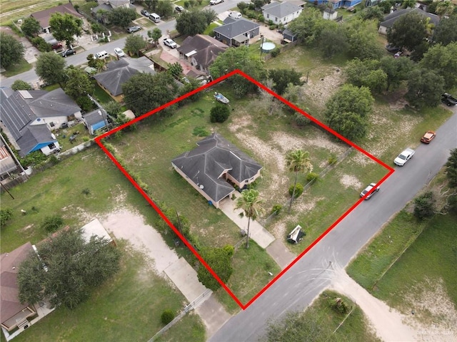 3019 Floresta St, Edinburg, TX 78541 - aerial perspective of suburban area featuring property boundaries highlighted