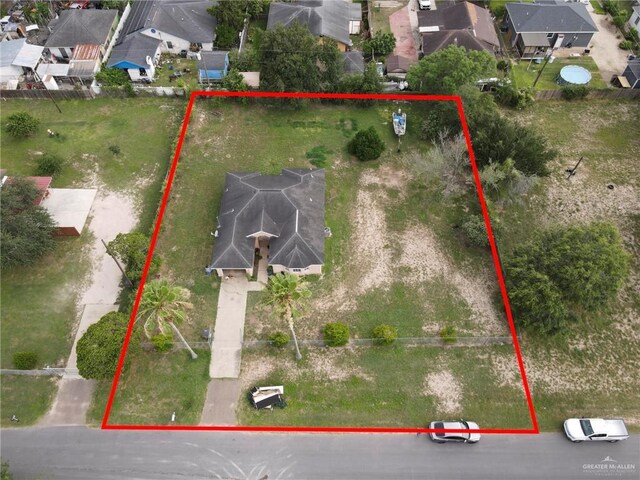3019 Floresta St, Edinburg, TX 78541 - aerial view of residential area featuring property parcel outlined