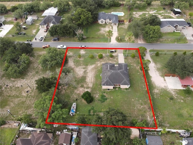 3019 Floresta St, Edinburg, TX 78541 - aerial perspective of suburban area with property parcel outlined