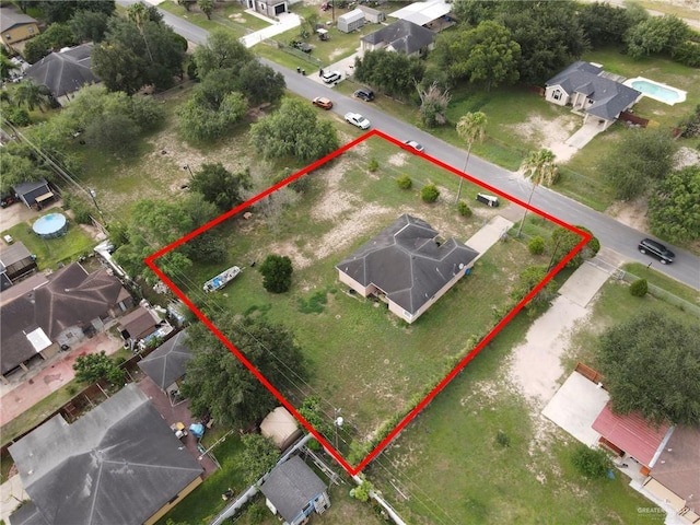 3019 Floresta St, Edinburg, TX 78541 - aerial view of residential area featuring property boundaries highlighted