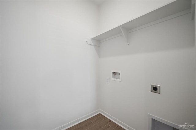 8306 N 34th Ln, Mcallen, TX 78504 - laundry area with washer hookup, hookup for an electric dryer, and dark wood finished floors