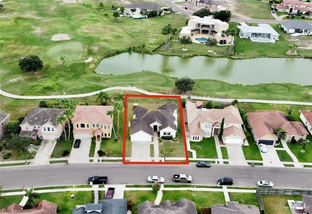 3530 Los Lagos Dr, Edinburg, TX 78542 - birds eye view of property featuring a residential view, golf course view, and a water view