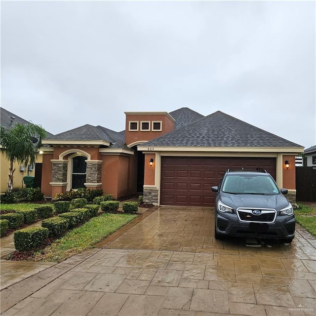 view of front facade featuring a garage