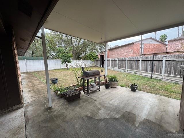 view of patio featuring area for grilling