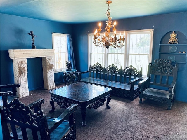 1113 W Maple Ave, Mcallen, TX 78501 - game room featuring a chandelier and carpet flooring