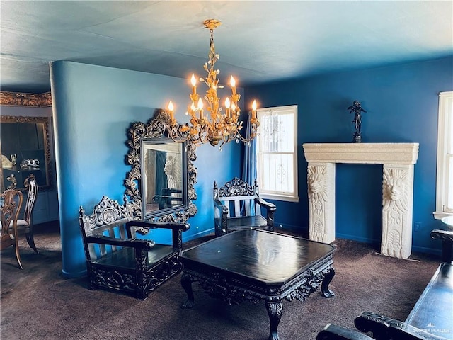 1113 W Maple Ave, Mcallen, TX 78501 - dining area featuring a chandelier and carpet