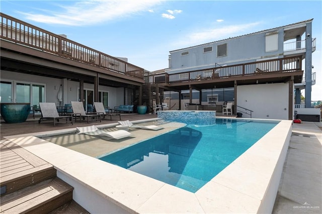 5705 Laguna Cir S, South Padre Island, TX 78597 - pool featuring a patio area and a deck