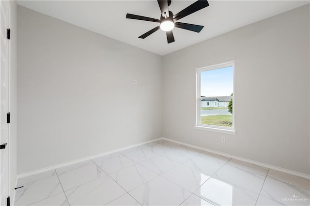 unfurnished room featuring ceiling fan