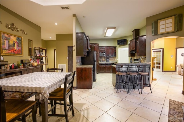 view of tiled dining area