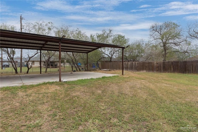 view of yard with a patio area