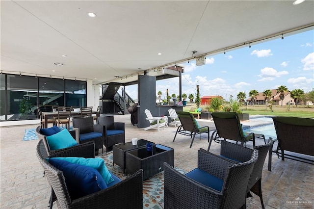 view of patio / terrace featuring an outdoor living space