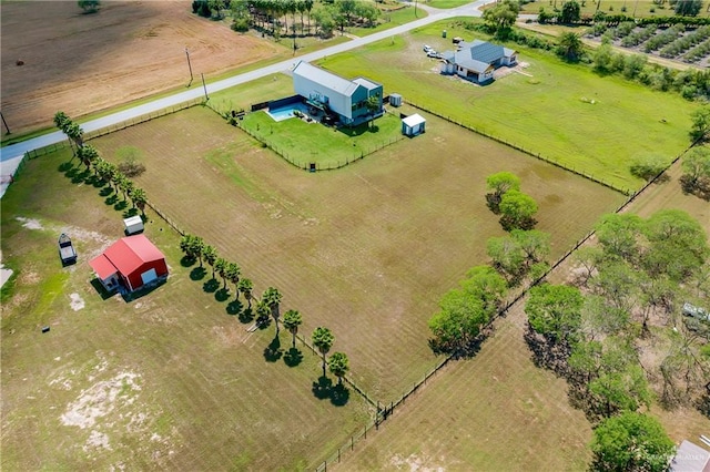 drone / aerial view with a rural view