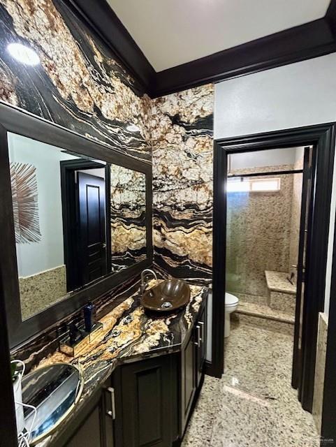 2417 E 28th St, Mission, TX 78574 - bathroom with double vanity and walk in shower