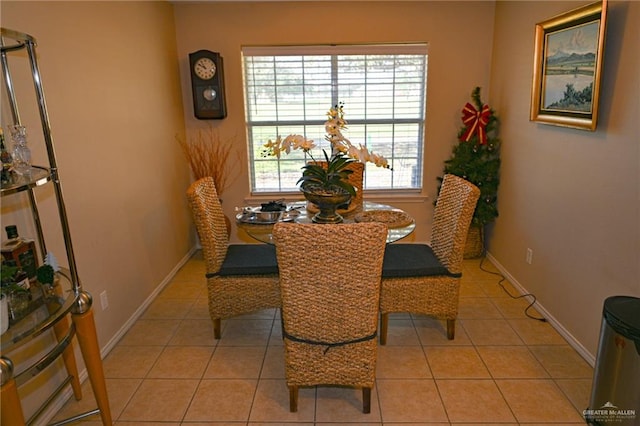 view of tiled dining room