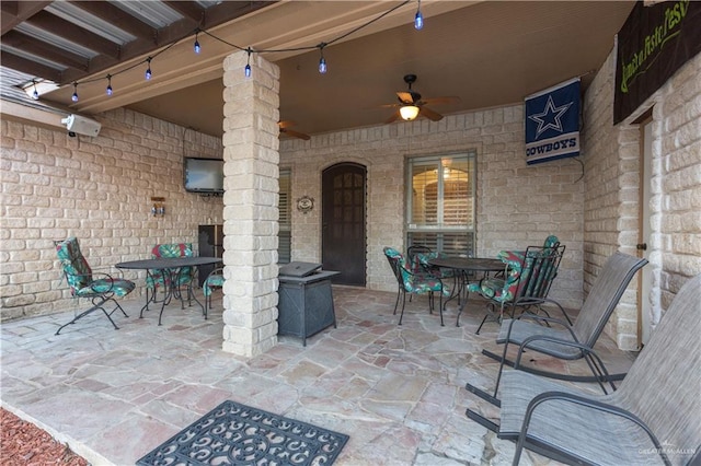 view of patio / terrace with ceiling fan