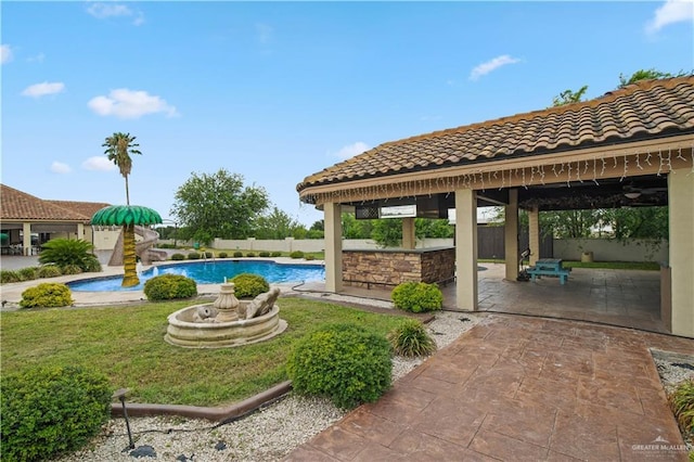 1802 E Thompson Rd, Mission, TX 78573 - view of pool featuring a gazebo, a patio area, and a yard