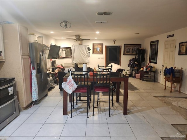 view of tiled dining space