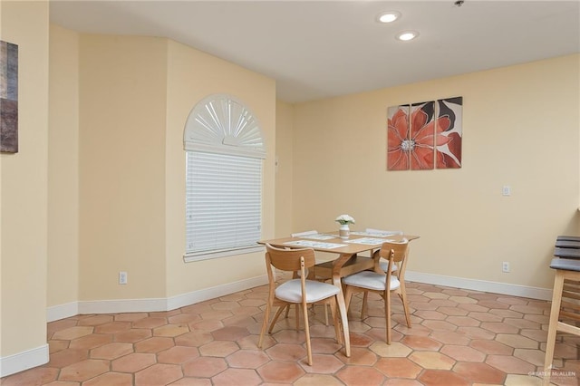 view of tiled dining space