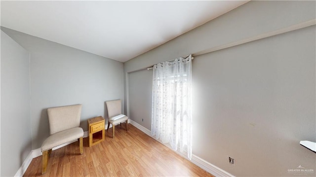 living area featuring light hardwood / wood-style flooring