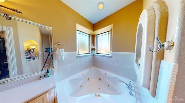 bathroom featuring a tub