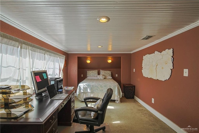 415 S Glasscock Blvd, Mission, TX 78573 - bedroom with carpet, crown molding, and a desk