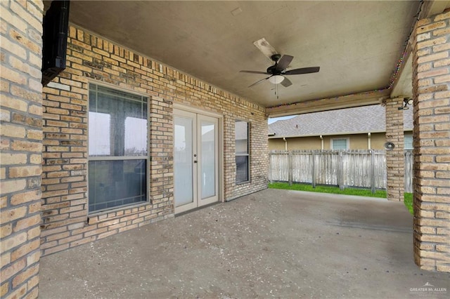 view of patio / terrace featuring ceiling fan