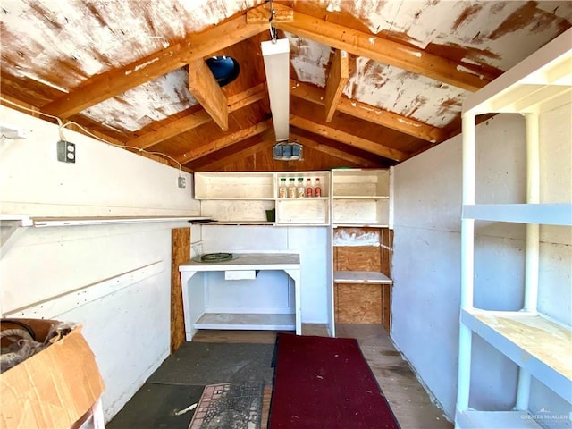 interior space with vaulted ceiling