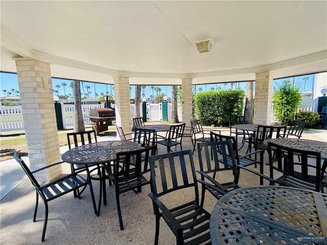 view of patio / terrace with a gazebo