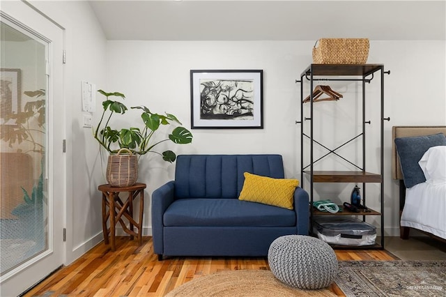 living area featuring light wood-type flooring