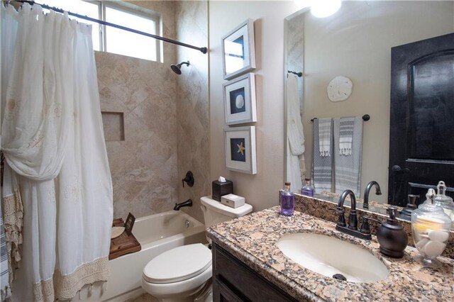 14616 Kurth Cv, Mcallen, TX 78504 - bathroom with shower / bath combo, toilet, and vanity
