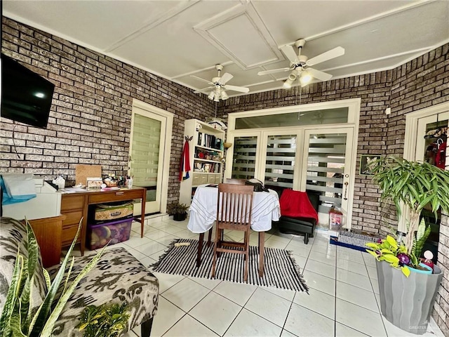 view of patio with ceiling fan