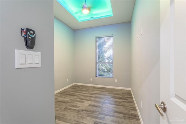 spare room featuring hardwood / wood-style floors