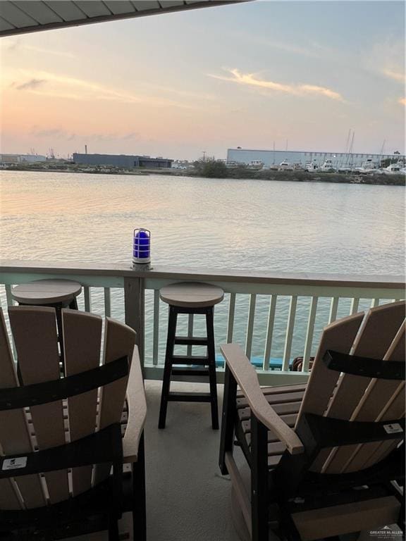 balcony with a water view