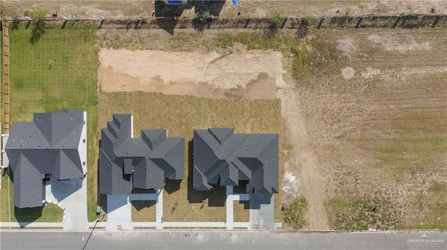 bird's eye view with a rural view