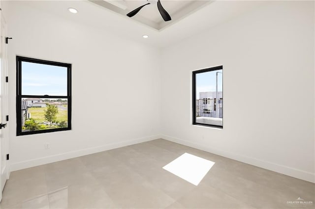 1620 S Ongar Ln, Edinburg, TX 78539 - empty room featuring a ceiling fan, recessed lighting, and baseboards