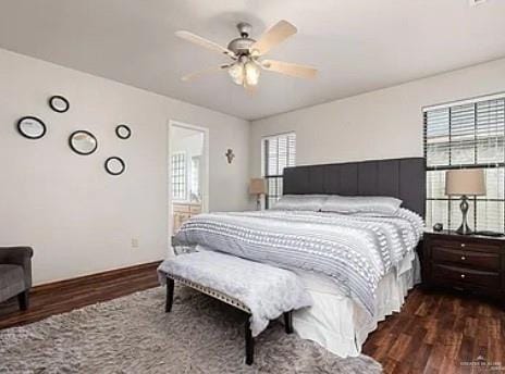 1806 E Flora Ave, Hidalgo, TX 78557 - bedroom featuring wood finished floors and ceiling fan