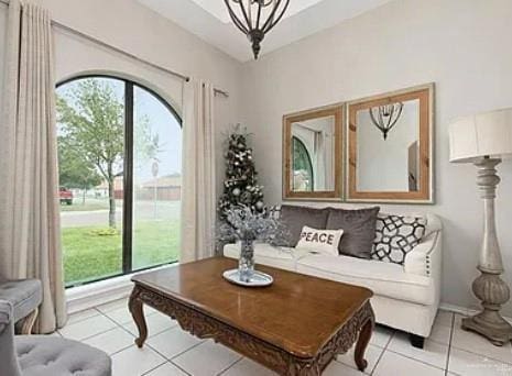 1806 E Flora Ave, Hidalgo, TX 78557 - living room featuring light tile patterned flooring