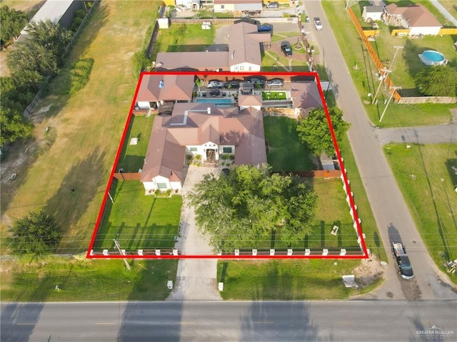 1320 S Cesar Chavez Rd, Edinburg, TX 78542 - aerial view of residential area with property parcel outlined