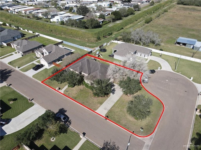 bird's eye view featuring a residential view