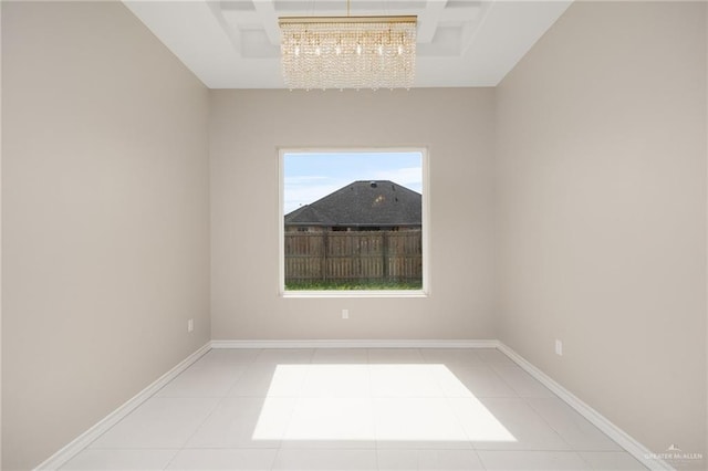 empty room featuring light tile patterned flooring