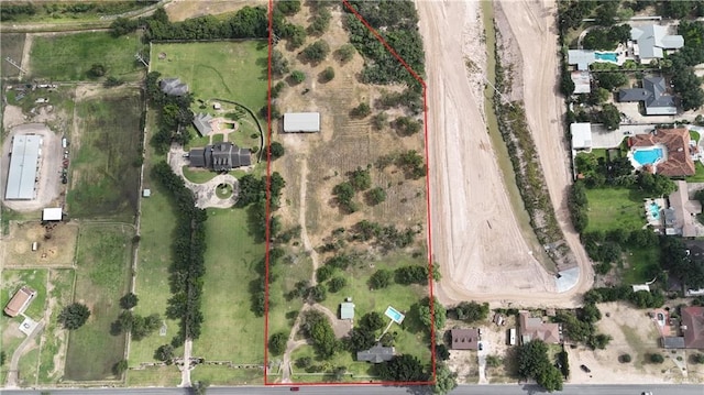 4800 E Mile 6th Rd, Mcallen, TX 78504 - aerial view of property's location with property parcel outlined
